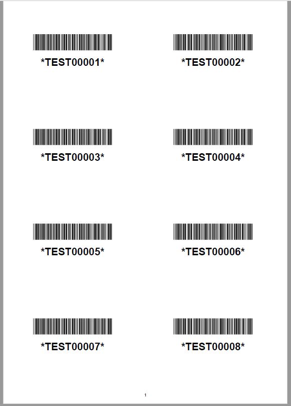 Planche étiquettes code à barres