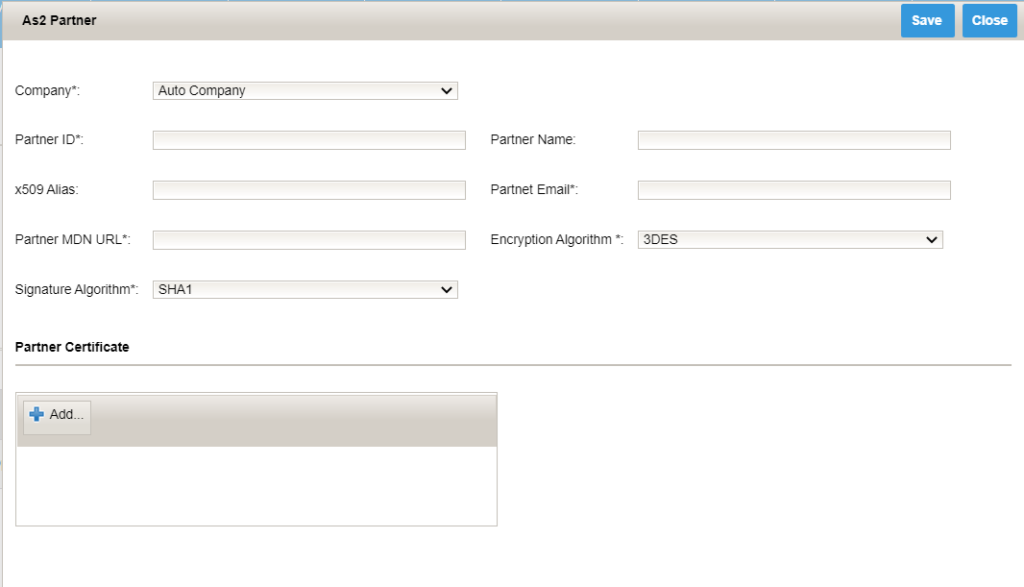 AS2 Configuration Partenaire