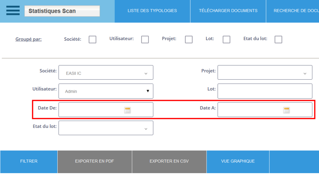 Statistiques Scan par date Damaris RM