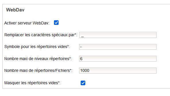 Damaris RM config WebDav